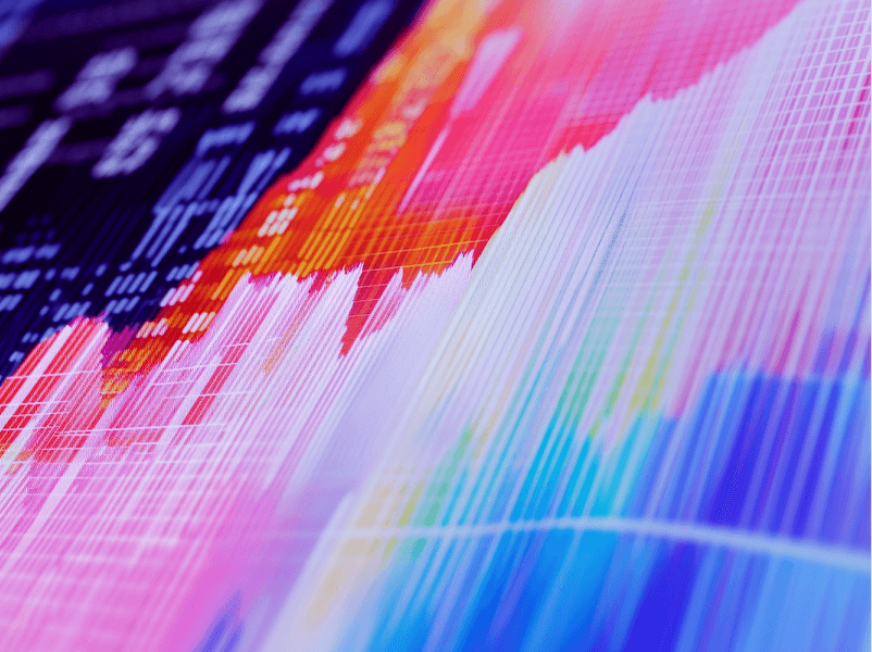 digital bar chart animation polkadot metrics