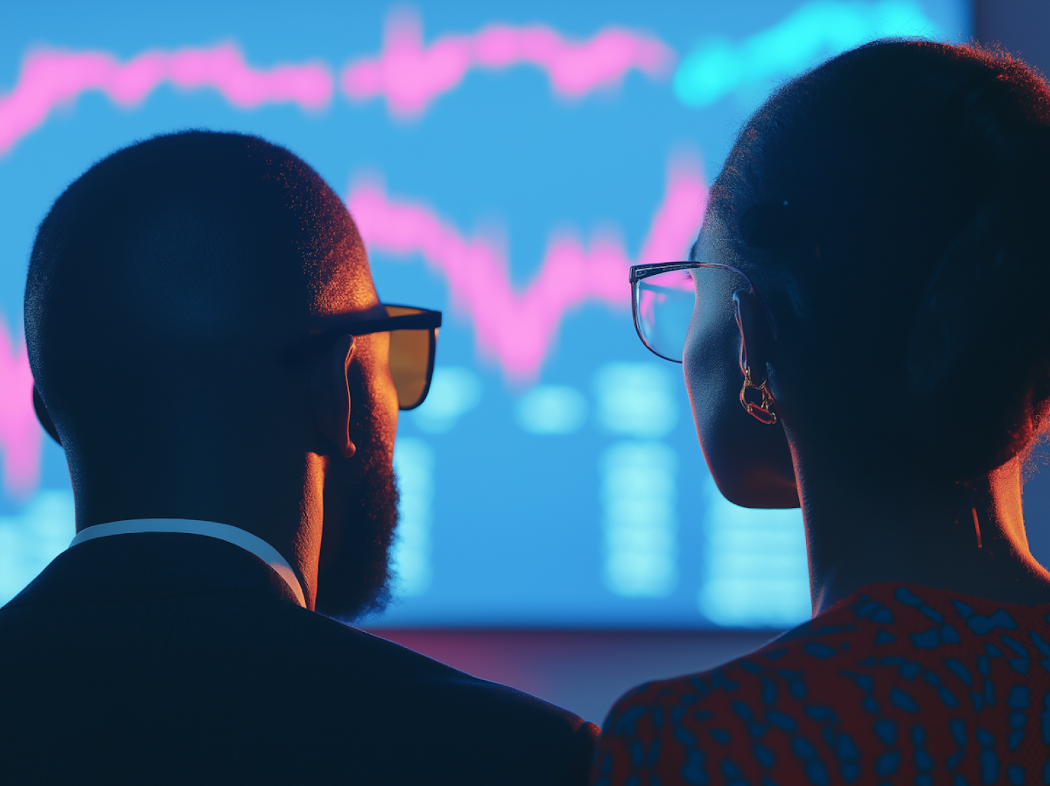 two people looking at graph 265dots